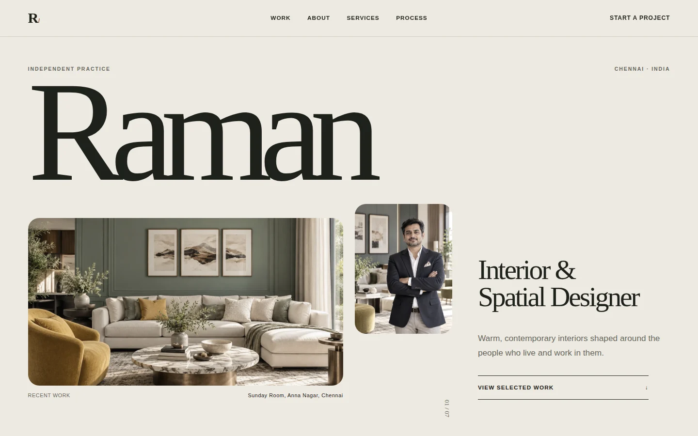 Raman desktop website preview